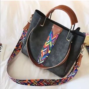 2 Piece Tote Set ✨MADRID✨ DARKGray/Black NEW